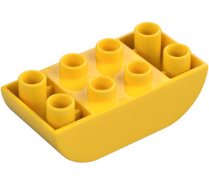 Duplo Jaune Brique 2 x 4 avec Incurvé Bas (98224)