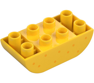 Duplo Jaune Brique 2 x 4 avec Incurvé Bas avec Dots (98224 / 101566)