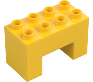 Duplo Yellow Brick 2 x 4 x 2 with 2 x 2 Cutout on Bottom (6394)