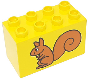 Duplo Yellow Brick 2 x 4 x 2 with Squirrel (31111)