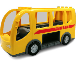 Duplo Geel Bus met Rood Strepen (64642)