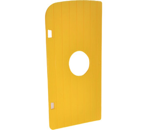 Duplo Amarillo Puerta 1 x 4 x 5 con Ojo de buey y Vertical Grooves