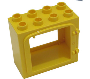 Duplo Yellow Door Frame 2 x 4 x 3 with Raised Door Outline and Framed Back (2332 / 74842)