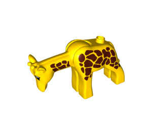 Duplo Geel Giraffe met Moveable Hoofd en Bruin Spots (74580)