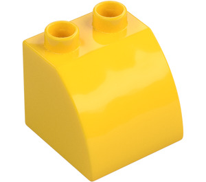 Duplo Jaune Pente 45° 2 x 2 x 1.5 avec Incurvé Côté (11170)