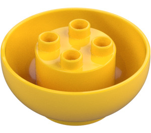 Duplo Yellow Sphere 4 x 4 x 1.5 Inverted (1970)