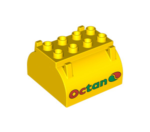 Duplo Gelb Tank oben 4 x 4 x 2 mit Octan Logo (12066 / 61320)