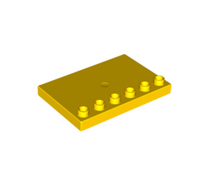 Duplo Jaune Tuile 4 x 6 avec Tenons sur Bord (31465)