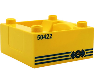 Duplo Yellow Train Compartment 4 x 4 x 1.5 with Seat with 50422 Train Decoration (51547)