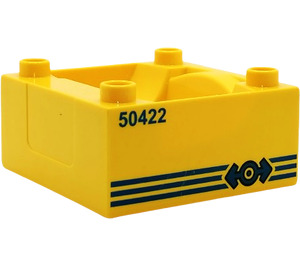 Duplo Yellow Train Compartment 4 x 4 x 1.5 with Seat with 50422 Train Decoration (51547 / 52419)