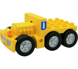 Duplo Yellow Truck Bottom 5 x 9 with Fire Extinguisher Sticker (47424)