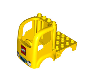 Duplo Jaune Truck cab 4 x 8 avec Lego logo (20792)