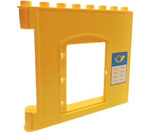 Duplo Yellow Wall 1 x 8 x 6,door,right with Message Board (51261 / 51752)