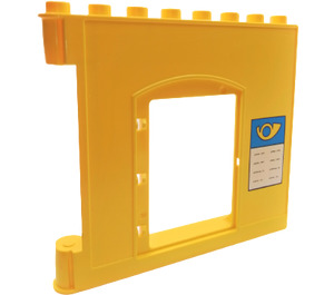 Duplo Yellow Wall 1 x 8 x 6 with Door (Right) with Message Board (51261 / 51752)