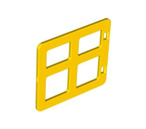 Duplo Yellow Window 4 x 3 with Bars with Different Sized Panes (2206)
