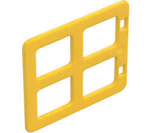 Duplo Yellow Window 4 x 3 with Bars with Same Sized Panes (90265)