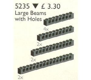 LEGO 10 Large Technic Beams Black Set 5235-1