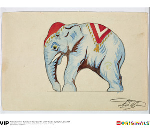 LEGO 1st Edition Elephant Water Colour Print, Circa 1937 (5005997)