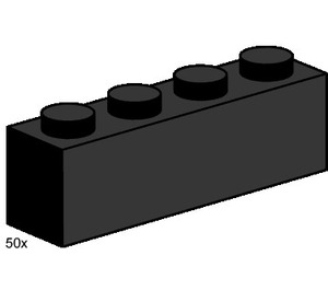 LEGO 1x4 Black Bricks 3468