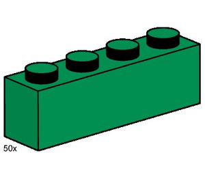 LEGO 1x4 Dark Green Bricks Set 3471