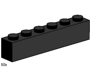 LEGO 1x6 Black Bricks Set 3473