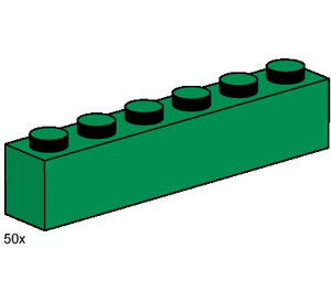 LEGO 1x6 Dark Green Bricks Set 3476