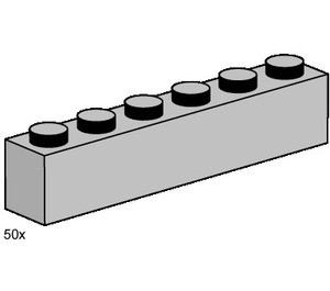 레고 1x6 Light Grey Bricks 3474