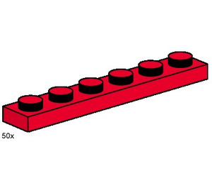LEGO 1x6 Red Plates Set 3488