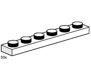 LEGO 1x6 White Plates Set 3487