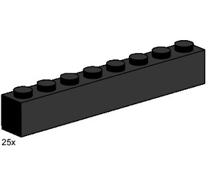 LEGO 1x8 Black Bricks Set 3478