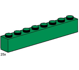 LEGO 1x8 Dark Green Bricks Set 3481