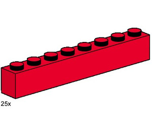 LEGO 1x8 Red Bricks Set 3482
