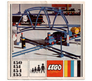 LEGO 2 Cross Rails, 8 Straight Tracks, 4 Base Plates Set 155 Instructions