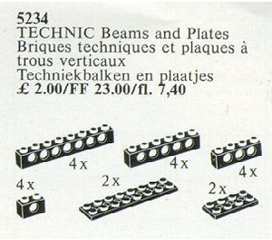 LEGO 20 Technic Beams und Plates Schwarz 5234