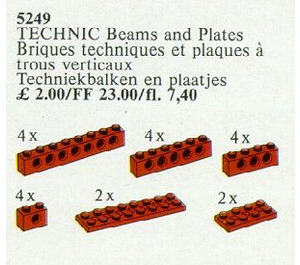 LEGO 20 Technic Beams et Plates rouge 5249