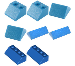 LEGO 23 sloping bricks, including roof peak bricks Azul 980-2