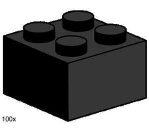 LEGO 2x2 Black Bricks Set 3453