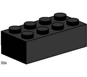 LEGO 2x4 Black Bricks Set 3458