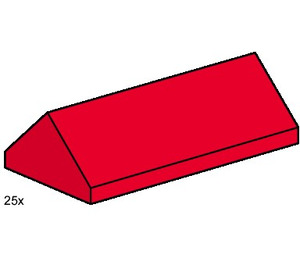 LEGO 2x4 Ridge Roof Tiles Steep Sloped Red Set 3445