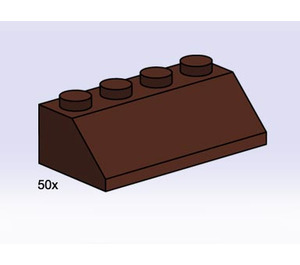 LEGO 2x4 Roof Tiles Steep Sloped Brown Set 3755