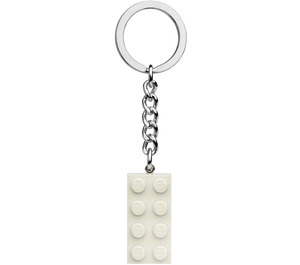 LEGO 2x4 White Metallic Key Chain (854084)