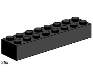 LEGO 2x8 Black Bricks Set 3463