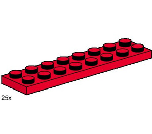 LEGO 2x8 Rood Plates 3491