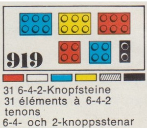 LEGO 31 bricks with 2, 4 and 6 studs Set 919