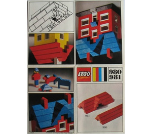 LEGO 34 sloping profile bricks, including profile peak bricks Set Red 981-1 Instructions