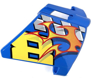 LEGO 3D Panel 22 with "8" and Flames Sticker (44352)
