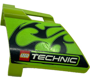 LEGO 3D Panel 23 with Black Flames and Technic Logo Sticker (44353)
