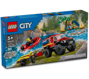 LEGO 4x4 Feuer Truck mit Rescue Boat 60412 Packaging