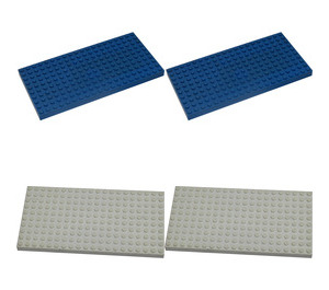 LEGO 5 - 10X20 Basis plates - Wit / Blauw 064