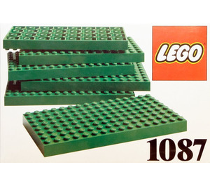 LEGO 6 Baseplates 8 x 16 Green Set 1087
